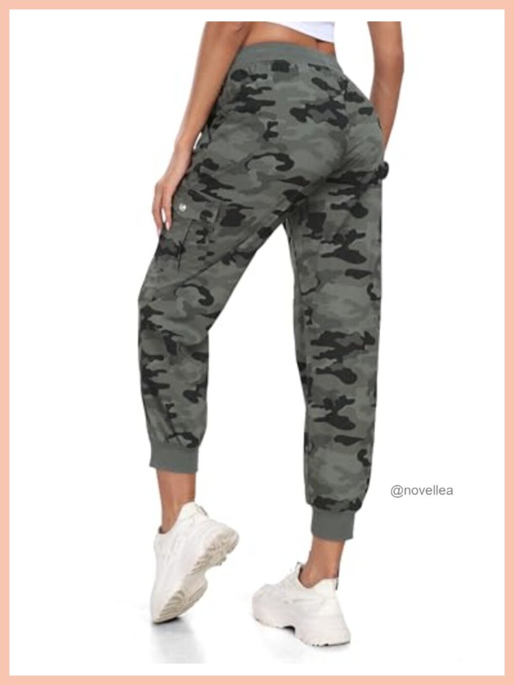 Women's Cargo Pants Lightweight Joggers Elastic Waist Athletic Hiking - Picture 2 of 6